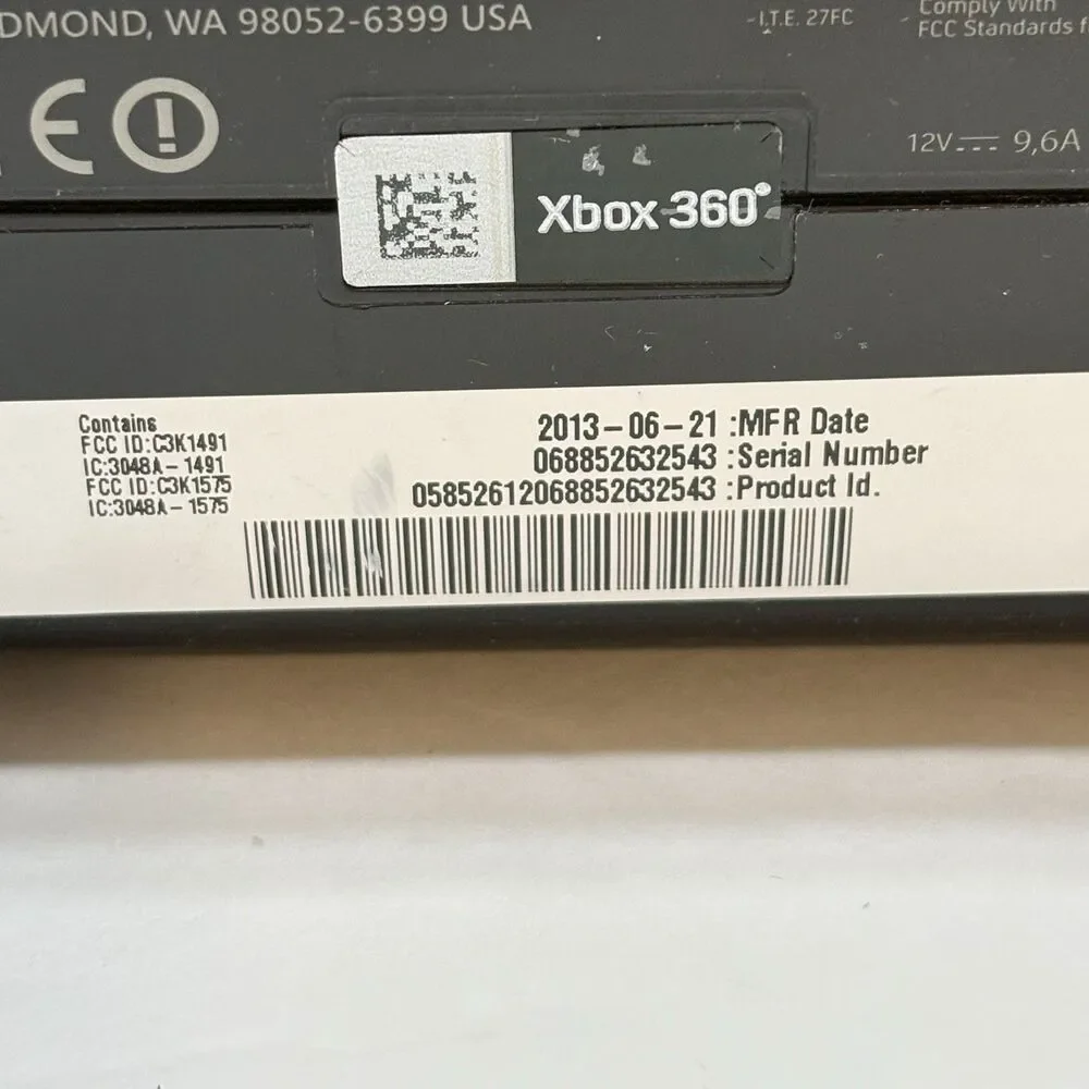Xbox 360 E Console Model 1538 External Hard Drive And Wireless Controller